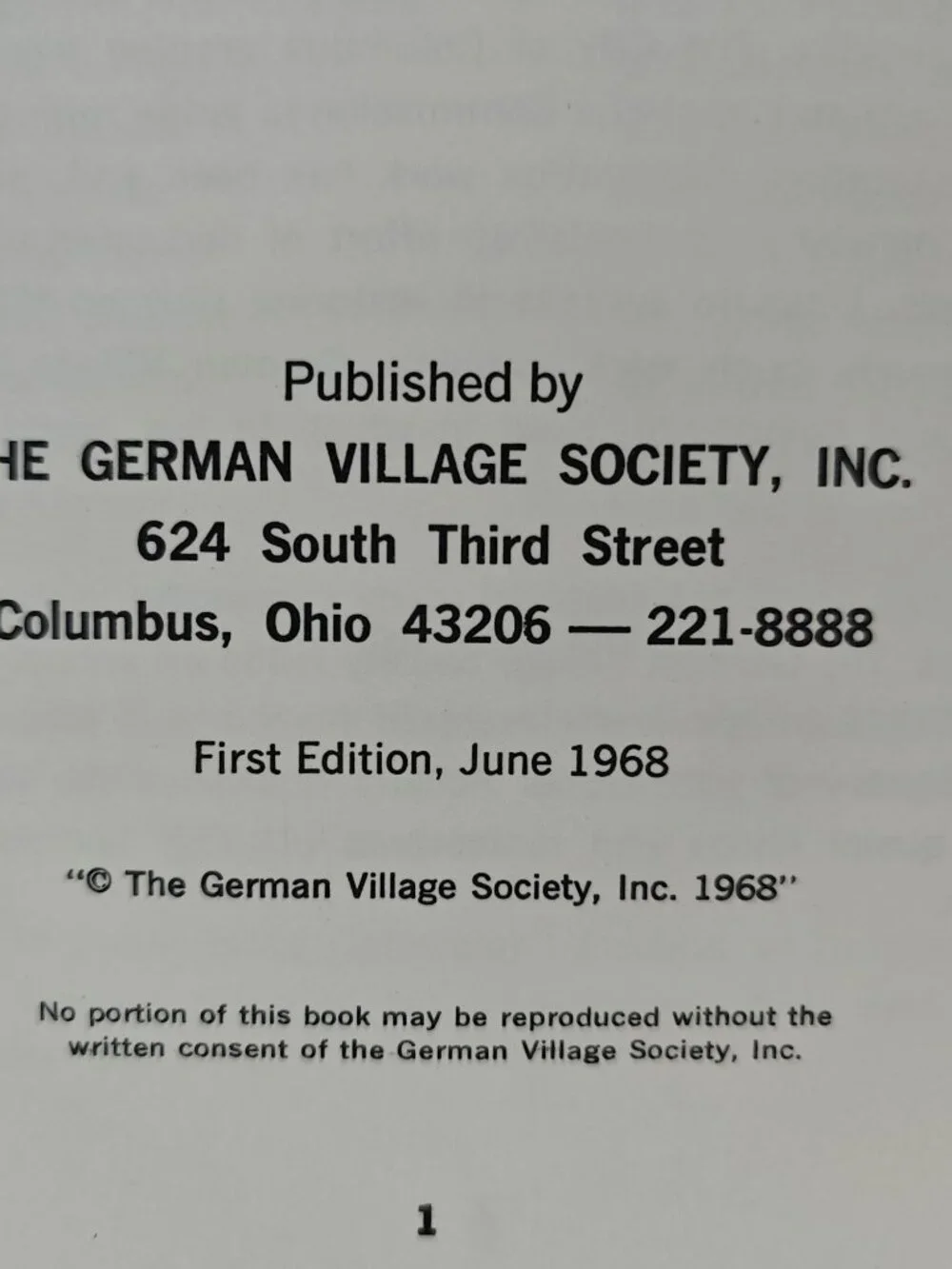 German Village Cookbook German Village Society 1968 First Edition Spiral-Bound